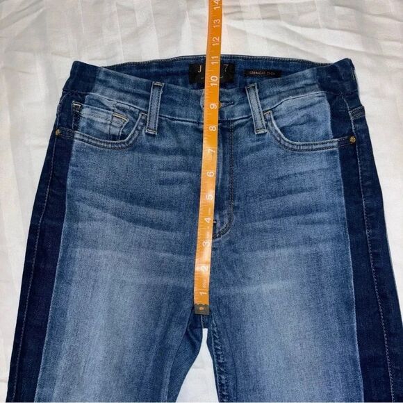 7 For All Mankind 2 Tone Straight Cropped Jeans - Picture 9 of 10